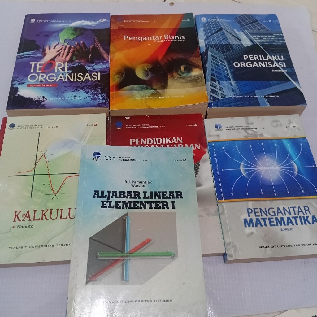 TEORI ORGANISASI, PERILAKU ORGANISASI, PENGANTAR BISNIS, PENGANTAR MATEMATIKA, KALKULUS 1, ALJABAR L