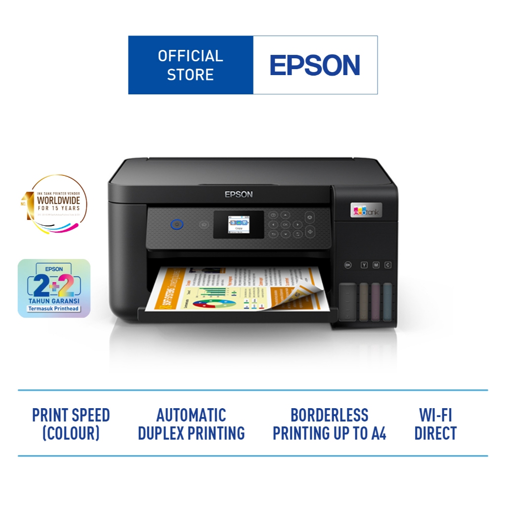 Epson Printer L4360 Duplex WiFi All In One F4 Print (Direct L485) / Pengganti L4260