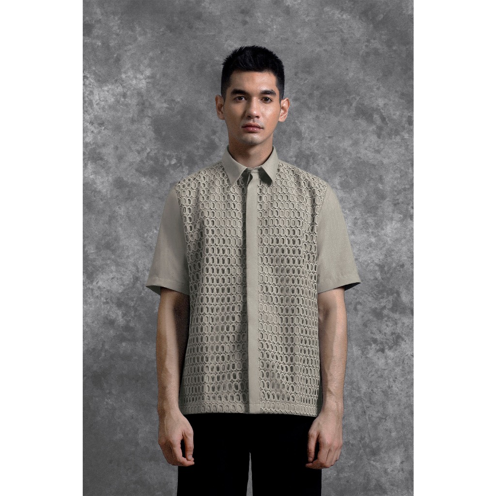 Heymale Kemeja Brukat Renjana Lengan Pendek