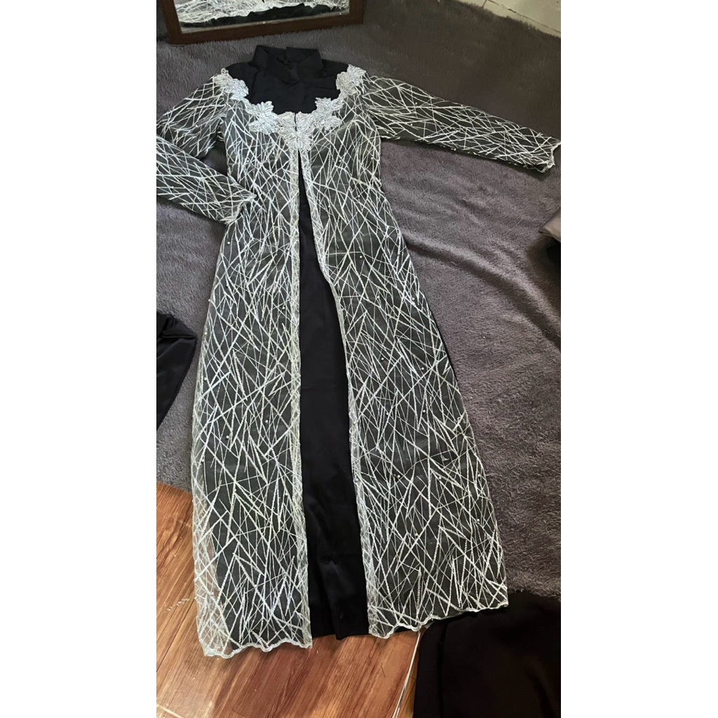 preloved dress hitam kombinasi brokat