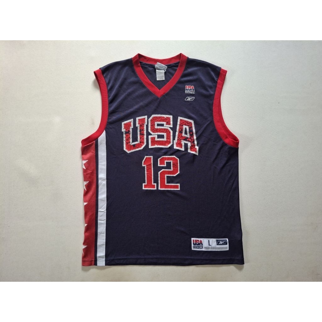 JERSEY BASKET REEBOK VINTAGE USA AWAY TAHUN 2002 ALLEN ORIGINAL 100%