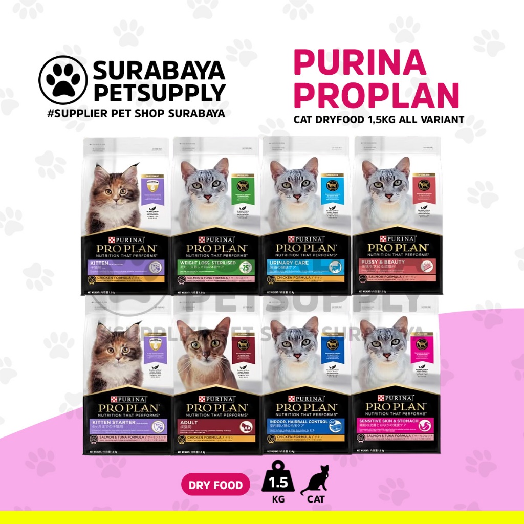 Proplan 1,5kg Dryfood - Proplan Purina 1,5 Kg - Proplan Adult Salmon 1,5kg - Proplan Kitten 1,5 kg -