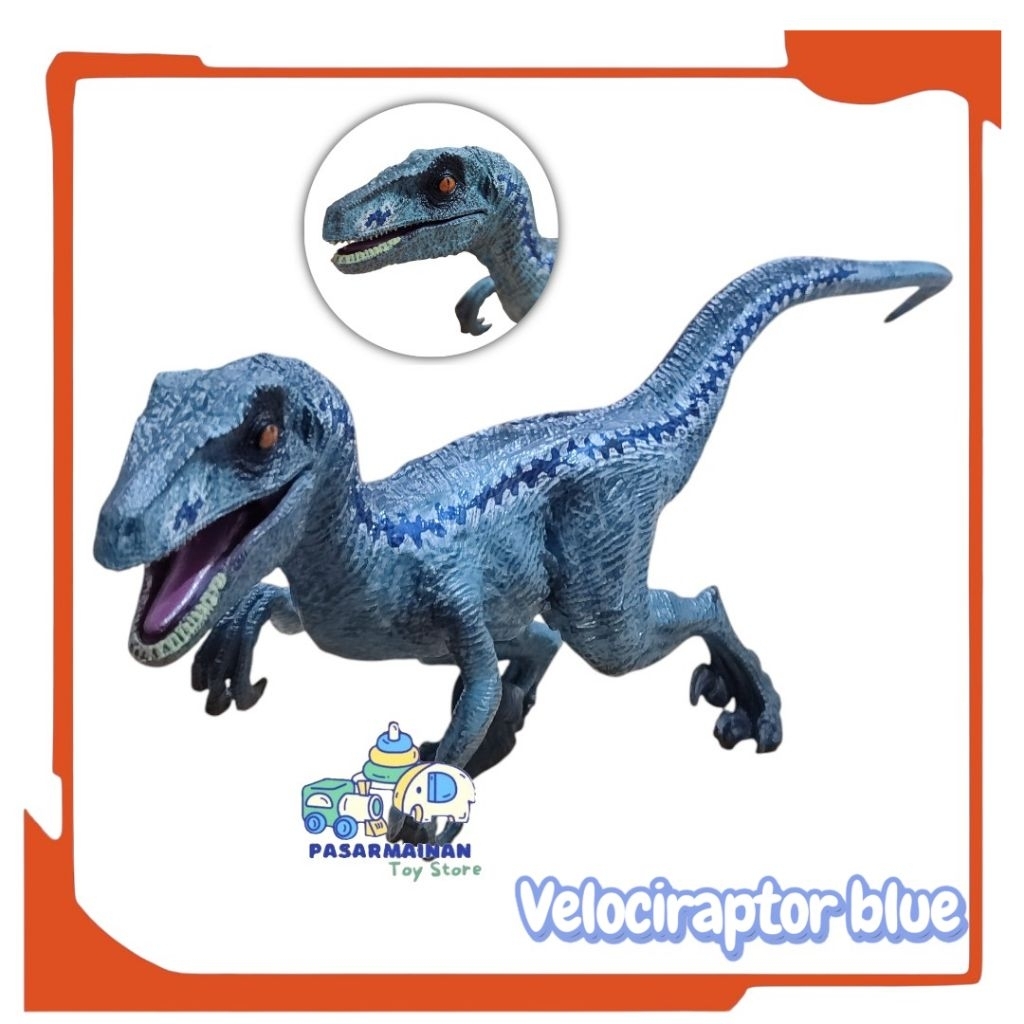 Mainan Figure Dino Velociraptor Blue Dinosaurus Jurassic World Velociraptor