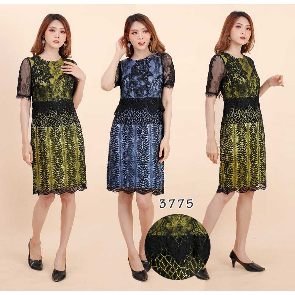 Dress midi premium import quality | Midi dress brukat premium import quality | Dress midi brukat pre