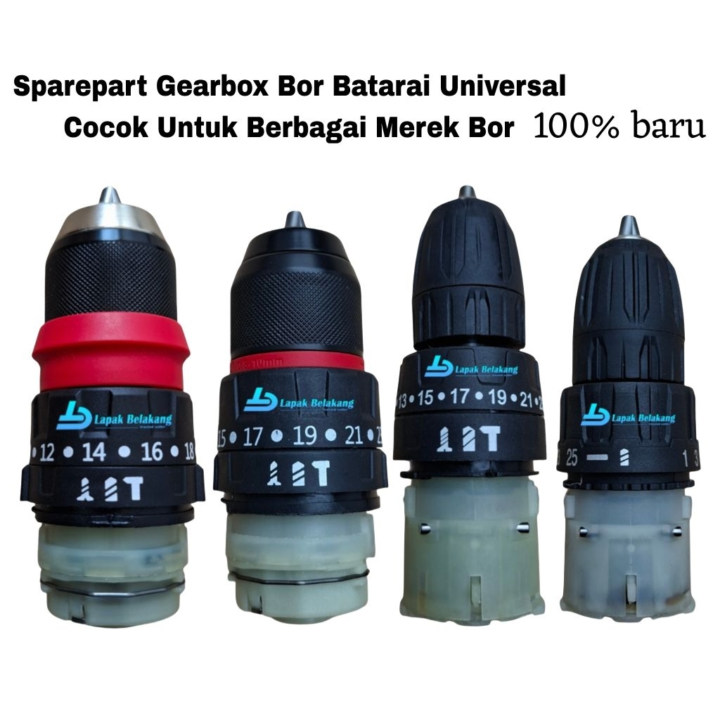 Gear box + chuck 3/8 10mm universal sparepart gear box bor cordless bor baterai bor cas