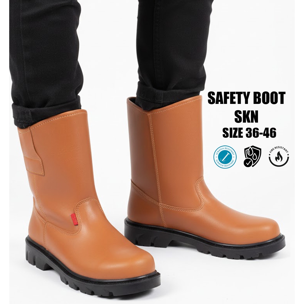 Cuci Gudang Sepatu Boot Safety Ujung Besi Kulit Omega Import Proyek Tambang Phl Pdl Tni Murah