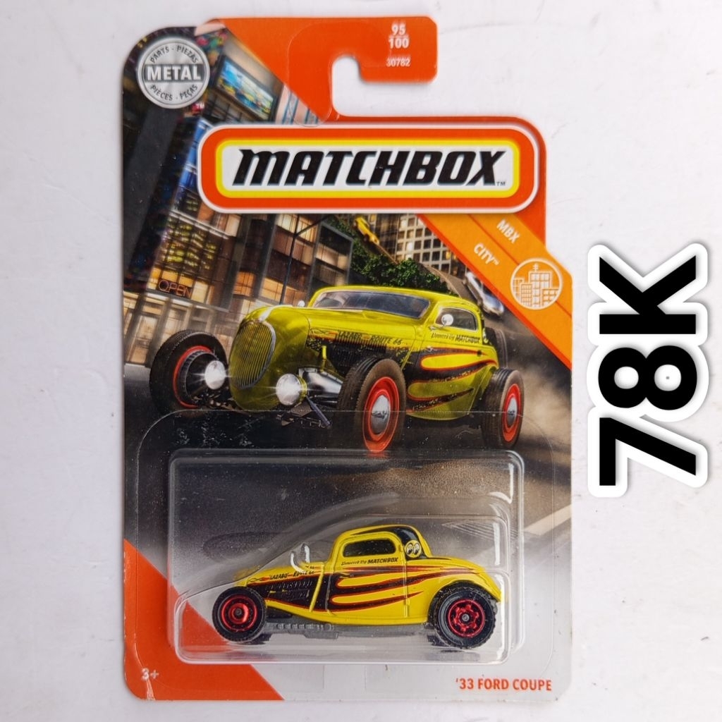 Diecast Matchbox 33 Ford Coupe Kuning Mooneyes
