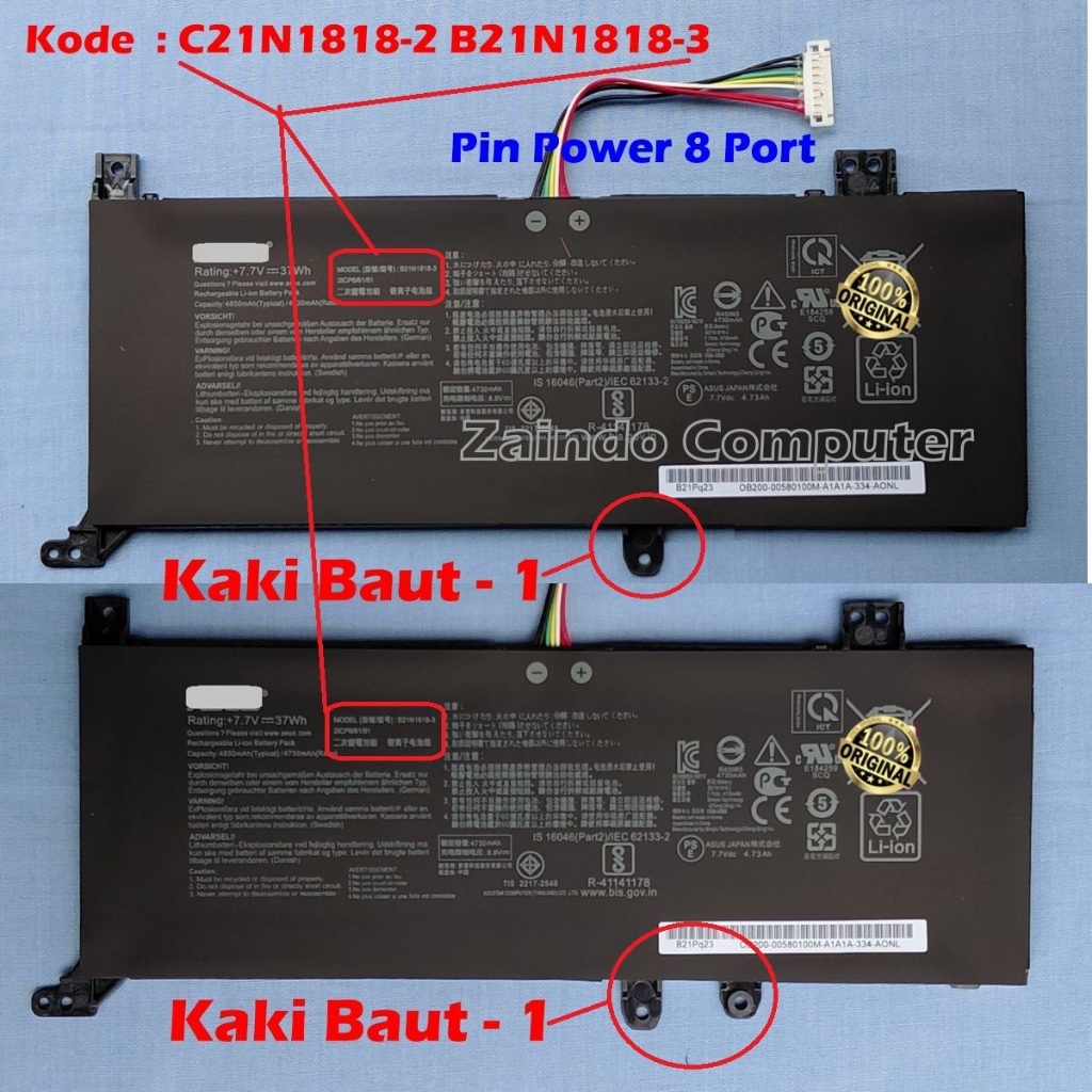 C21N1818-2 B21N1818-3 BATERAI ASUS A412 A412D A412DA A412F A412FA X412 X412DA X412FJ X412FL A412D P1