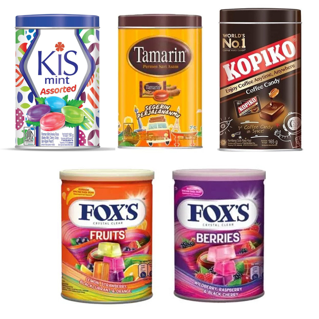 TASBIHA Permen Lebaran | KIS Mint Assorted Festive Kaleng | Fox Kaleng | Kopiko Kaleng - Permen Wang