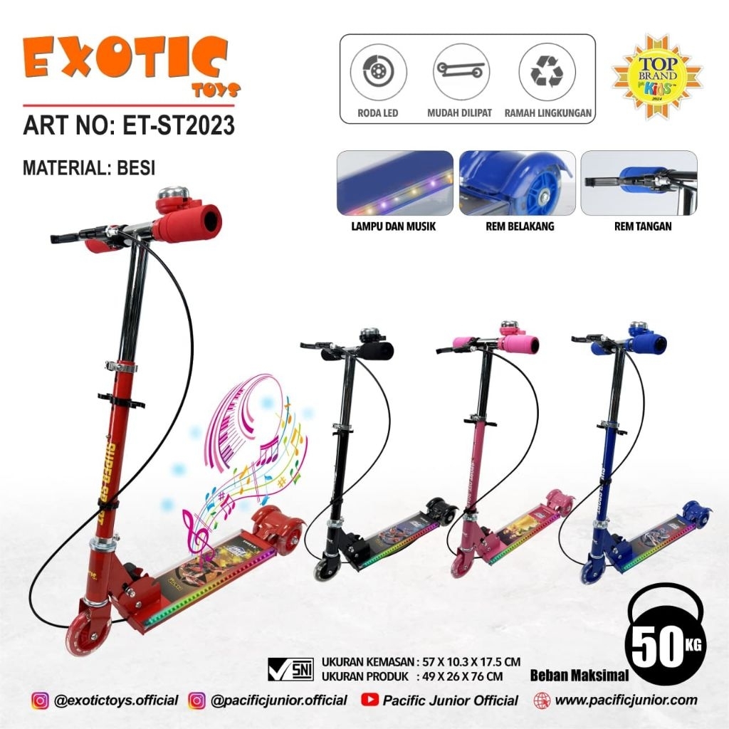 EXOTIC-Scooter Anak Exotic ST 2023_OToped Anak_Otoped besi mainan anak
