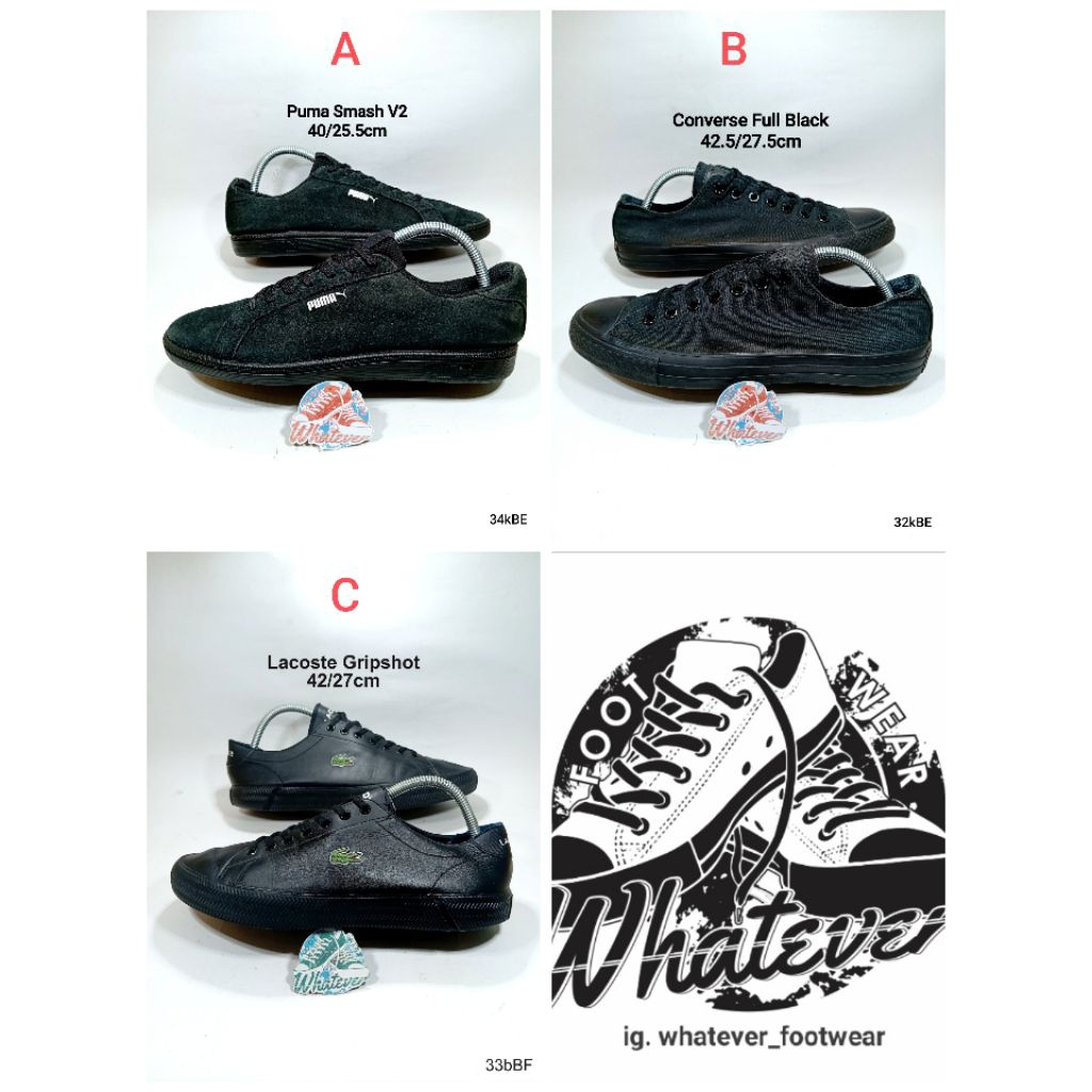 Sepatu second casual full black