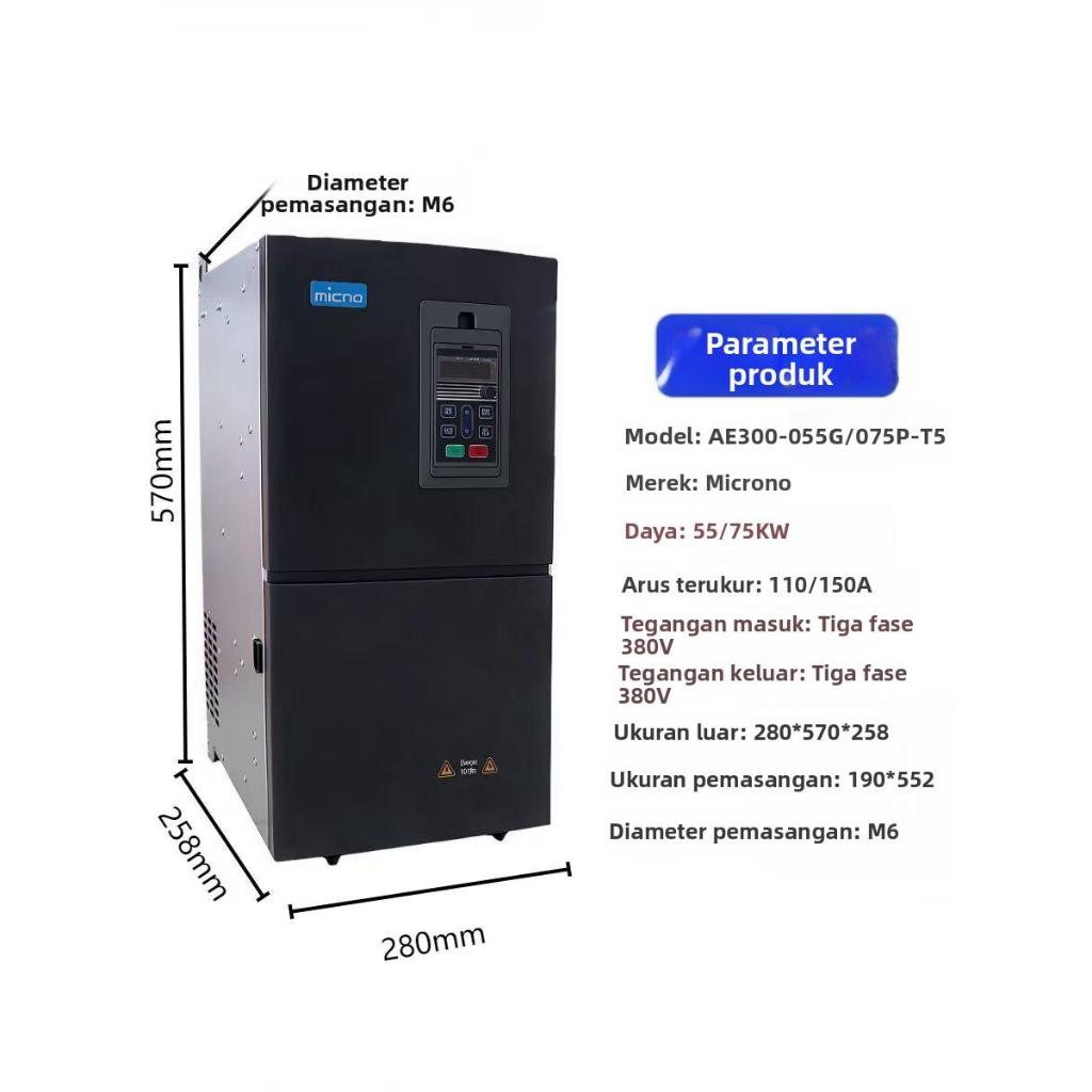 Inverter VFD  micno 55kw/75kw/90kw /110KW Input 3phase 380V Output 3phase 380V