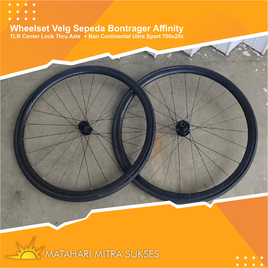 Wheelset Velg Sepeda Bontrager Affinity TLR Center Lock Thru Axle  + Ban Continental Ultra Sport 700