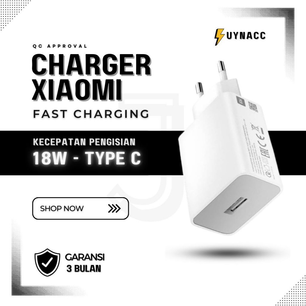 CHARGER XIAOMI 18 WATT FAST CHARGING TYPE-C