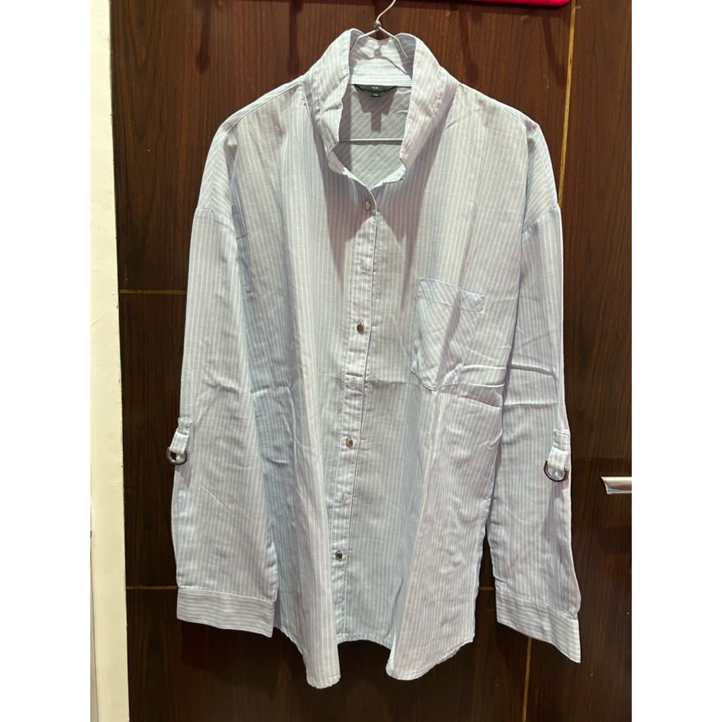 Kemeja Biru Garis Cewek Preloved