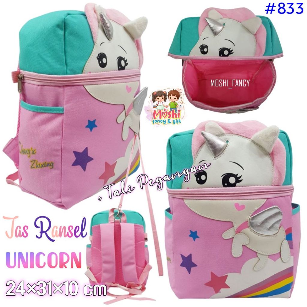 Tas Ransel Unicorn / Tas Boneka Unicorn / Backpack School Anak Perempuan