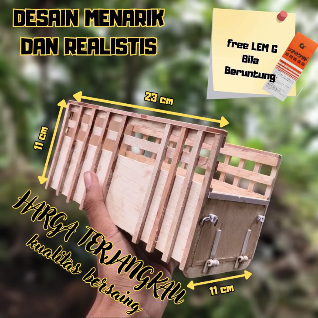 BAK MINIATUR TRUK PLASTIK triplek pintu bak bisa dibuka