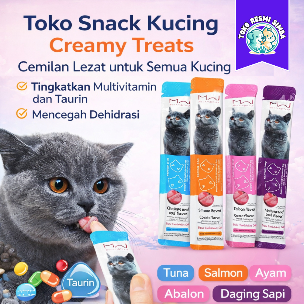 Creamy Treats Kucing Bixia 4 Rasa - Cemilan Basah Kucing