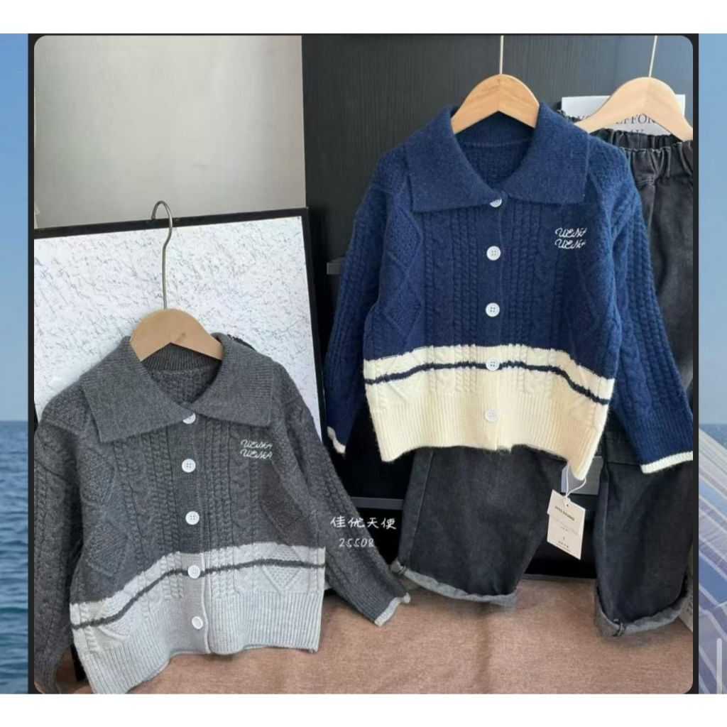 baju atasan outer cardigan rajut anak perempuan import 10-14th / atp144