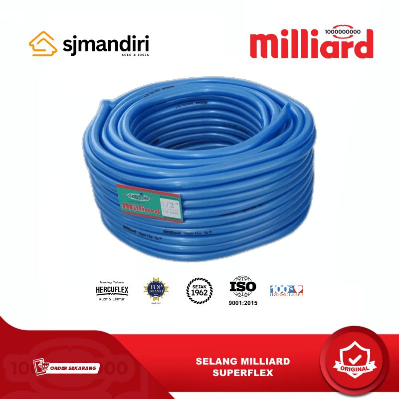 Selang Milliard Superflex 1/2" Slang Air Taman Flexible Lentur Kuat Setengah Inch 5m 10m 15m 20m