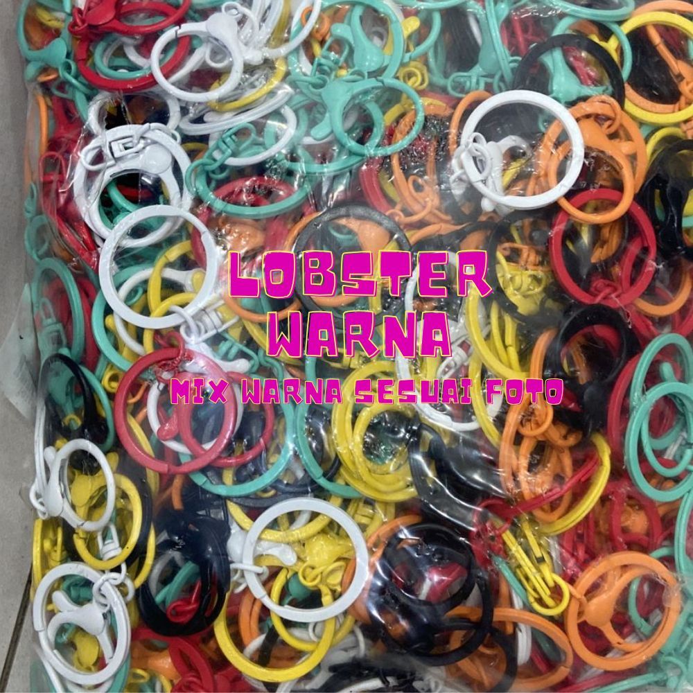 [100 pcs] RING GANCI KAIT LOBSTER GEMBUL grosir murah mix warna random