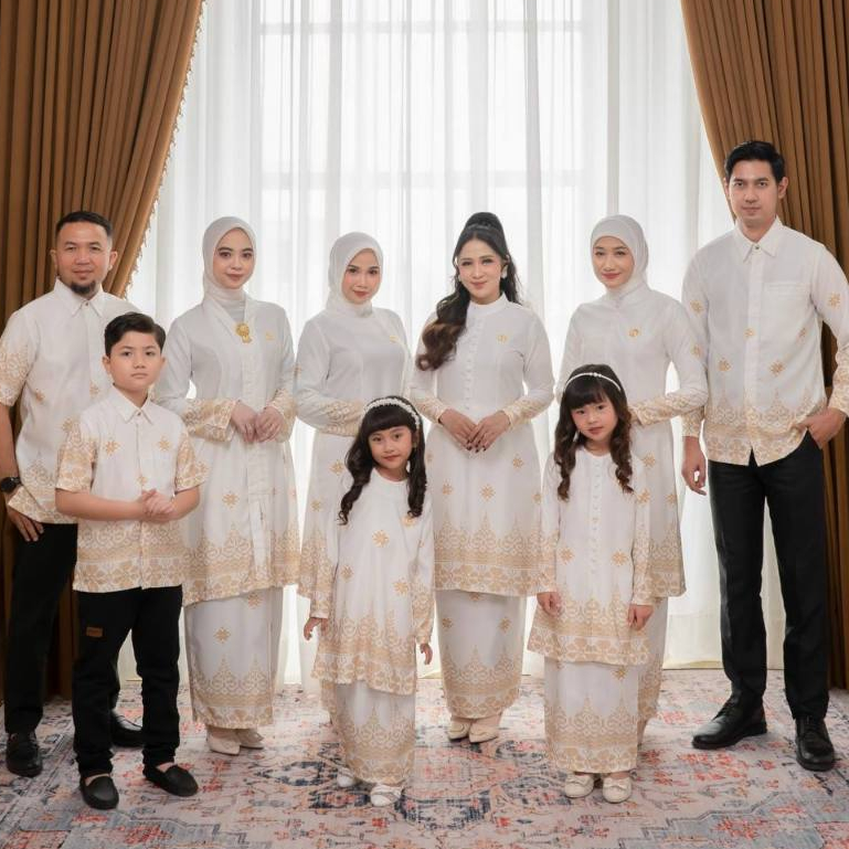 LEEYANA BAJU KURUNG MELAYU - ONESET ROK PUCUK REBUNG - SERIMBIT KELUARGA LEBARAN KURUNG MALAYSIA