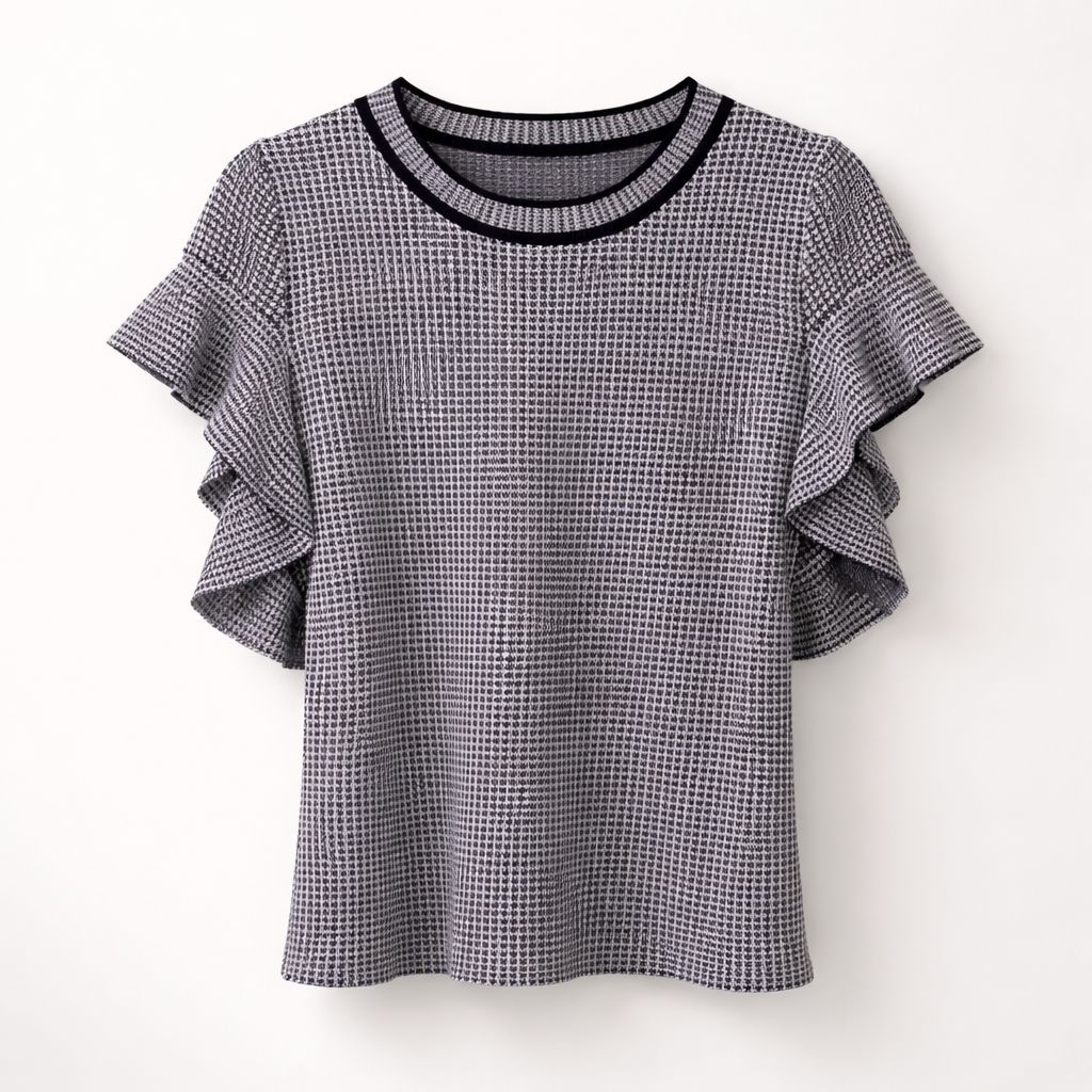 Blouse Ruffle Motif Kotak