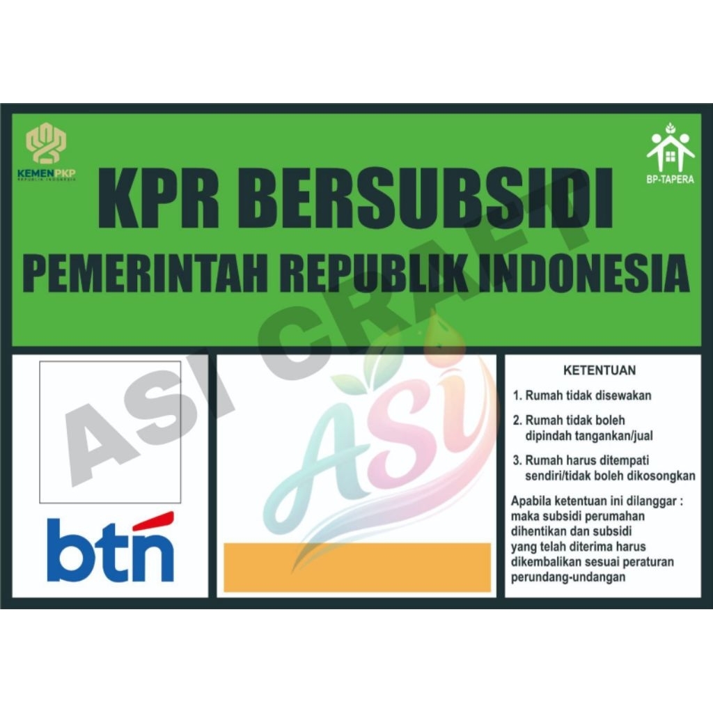 plat kpr rumah subsidi akrilik