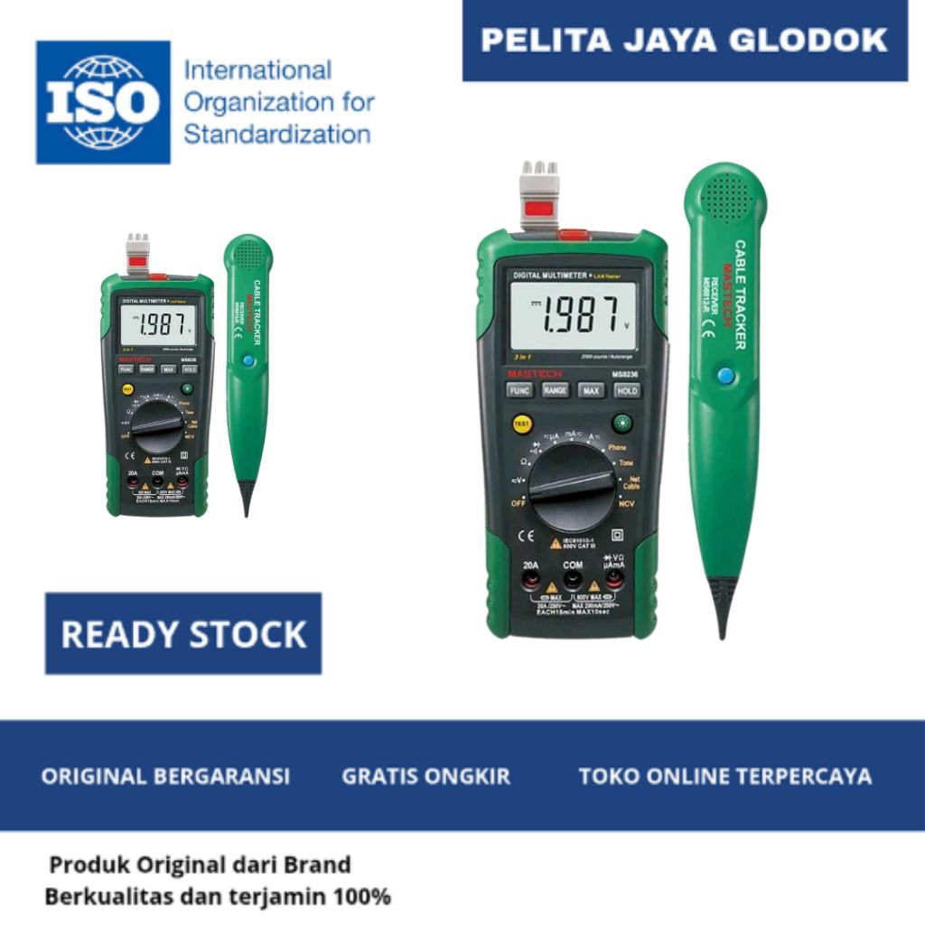 MS8236 Mastech Multimeter LAN Cable Tracker Wire Network Tester Kabel