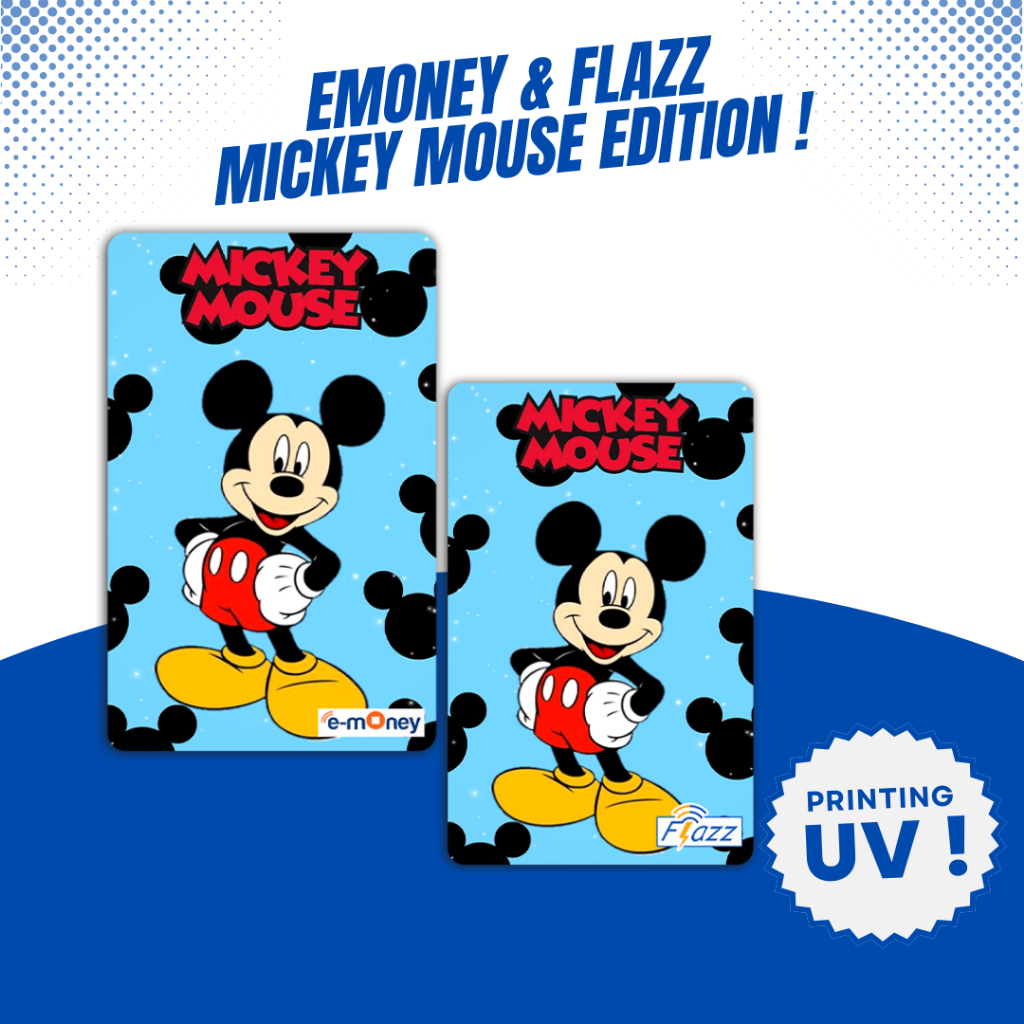 Emoney / Flazz Gen 2 Edisi Mickey Mouse - Custom Kartu Etoll Mandiri BCA - Support NFC