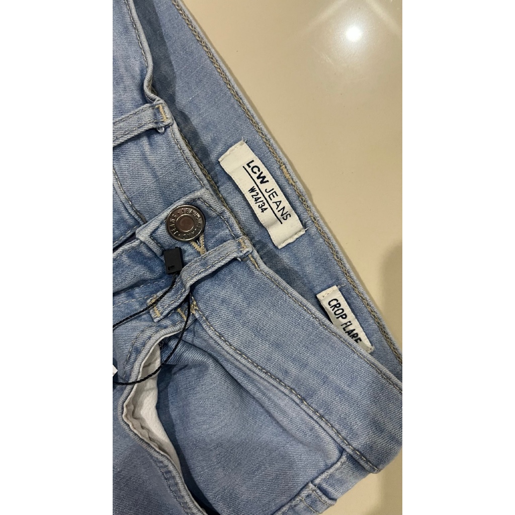 Preloved BOTTOM Eta 2: Celana Panjang Wanita Jeans | Denim | Kulot | Flare | Stripe | Navy | Light B