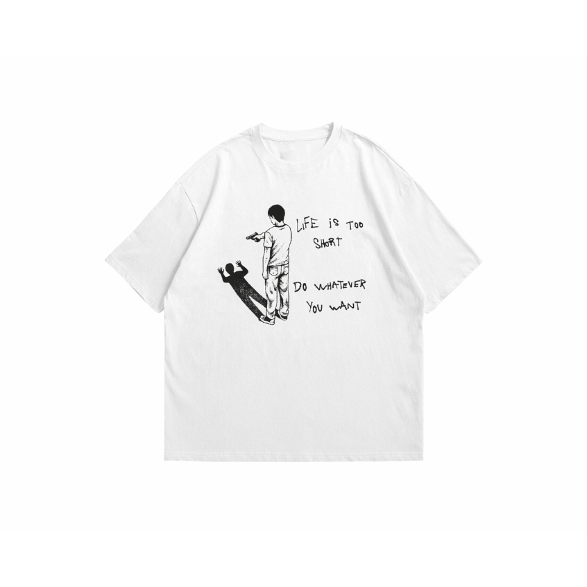 Constantine Tshirt "Life is Short" Oversize 16s Cotton Combed 16s 100% Cotton