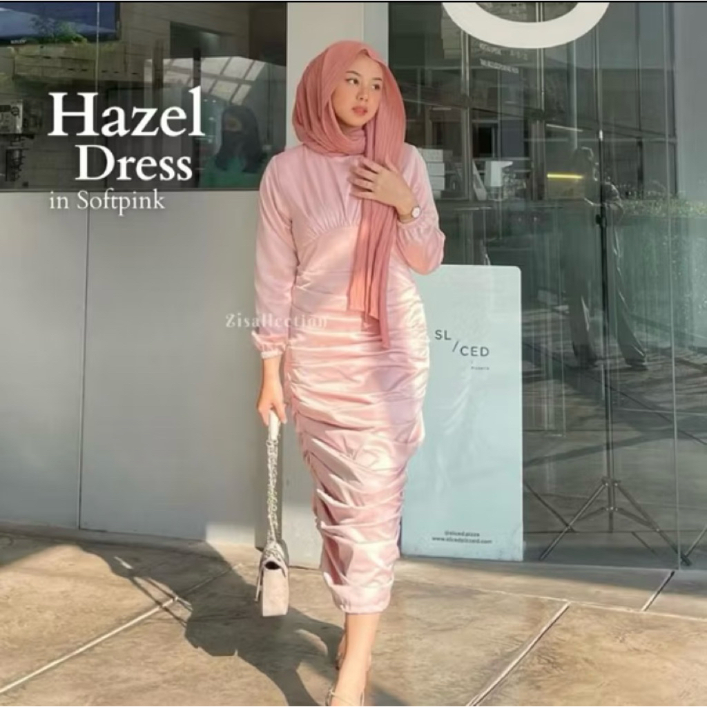 PRELOVED ZISALLECTION - HAZEL DRESS (SOFT PINK) - SIZE L ORIGINAL