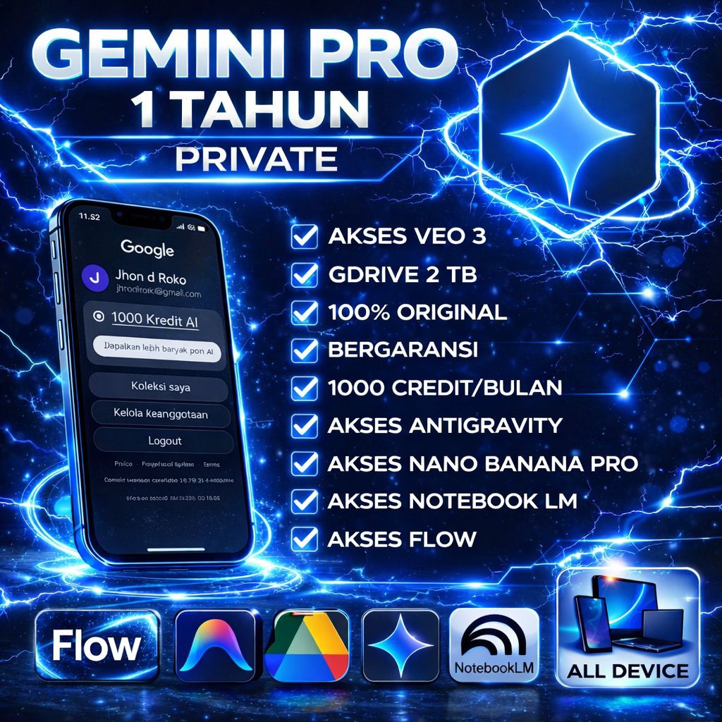 Gemini Pro Private – Full Access Flow, NotebookLM, Antigravity