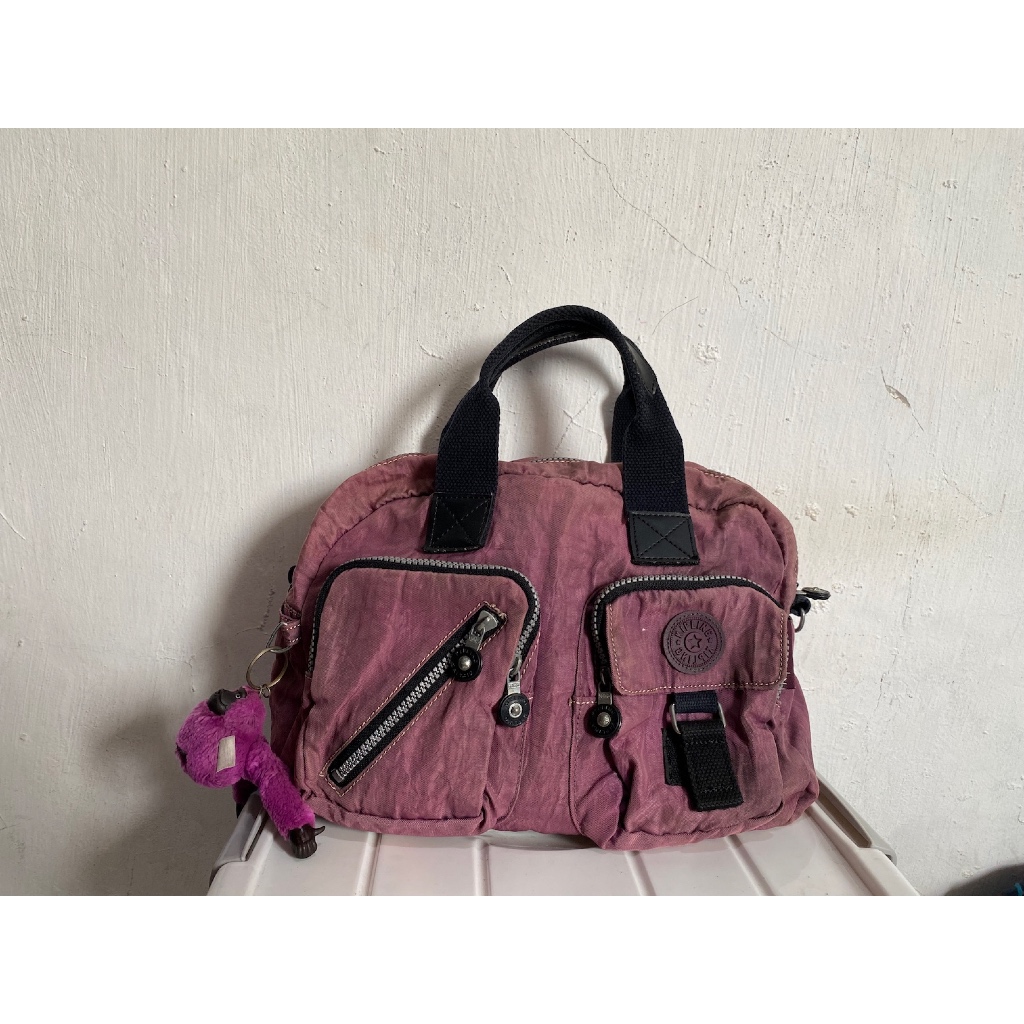 tas hand bag minggat travel wanita cewe brand Kipling - ungu purple LIKE NEW preloved