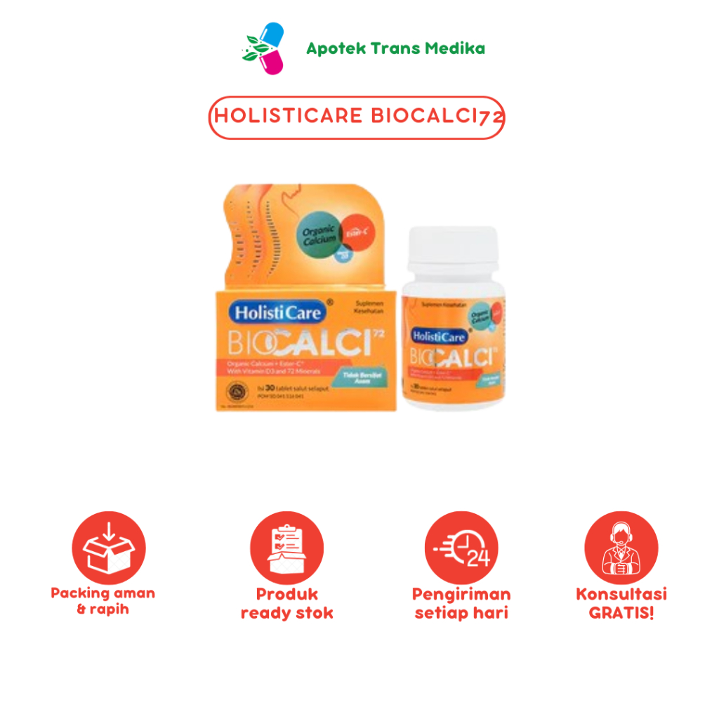 Holisticare Bio Calci-72 Isi 30 Tablet - Suplemen Kalsium dan Vitamin D3