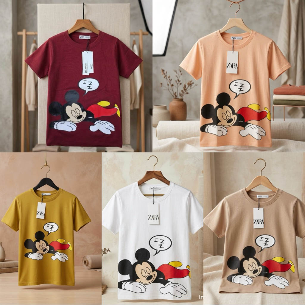 [READY] Atasan Kaos Mickey Bahan Tebal Brand Zara Import Bangkok