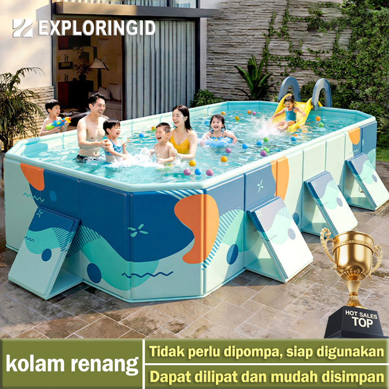 Kolam renang anak raksasa, Kolam Renang Tiup Gratis 2.1M/3M, Kolam Renang Anak Tebal