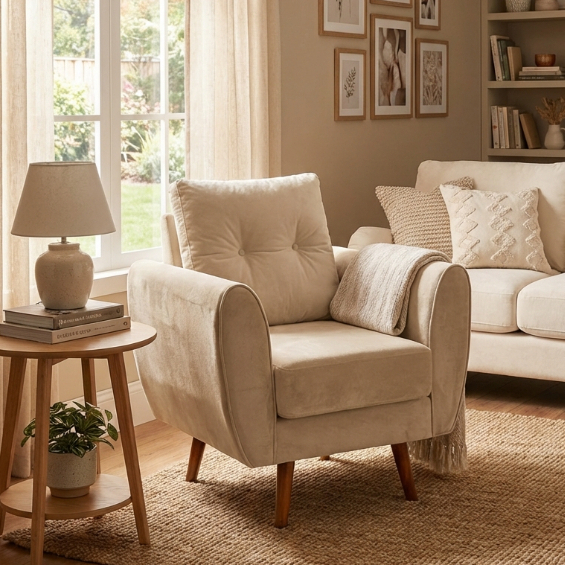 Kinami - Ajeg - Sofa 1 Seater Kobe Anti Cakar / Sofa 1 Dudukan Minimalis Modern / Kursi Empuk Ruang 