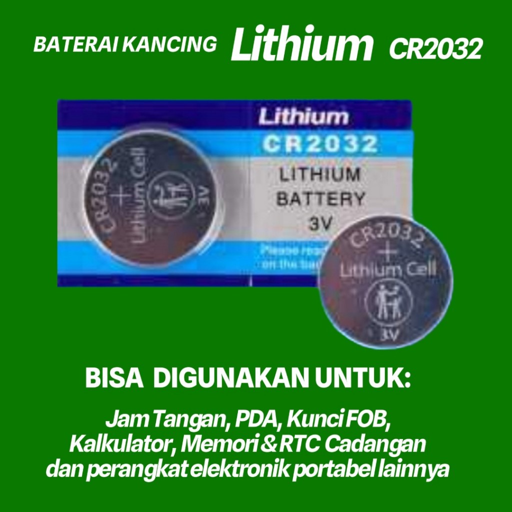 Baterai Kancing CR2032 DL2032 BR2032 ECR2032 3V Lithium 1 PCS