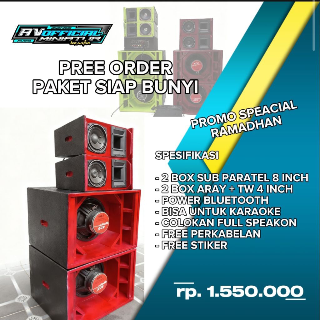 PAKET SIAP BUNYI 6 - 8 INCH MINIATUR SOUND, TINGGAL COLOK SIAP BUNYI