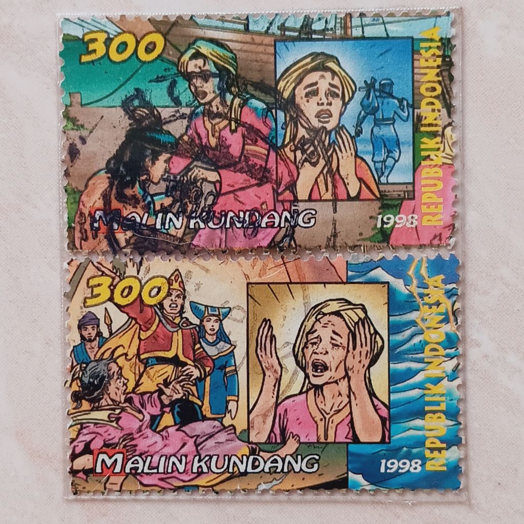 (AC) Perangko Indonesia 1998 Cerita Rakyat Seri 1 - Malin Kundang Set 2 pcs Used