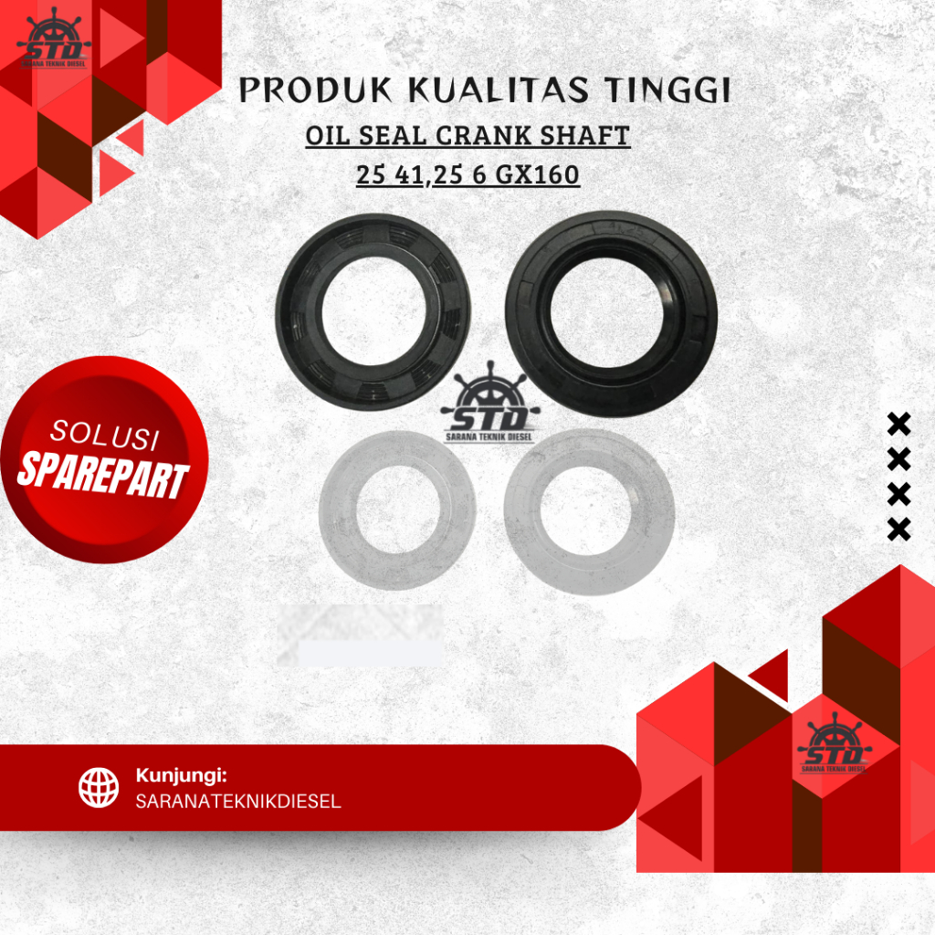 Oil Seal Crankshaft Kruk As Mesin - Oli Seal untuk Mesin GX160/GX200 Tahan Suhu Tinggi - Oil Seal GX