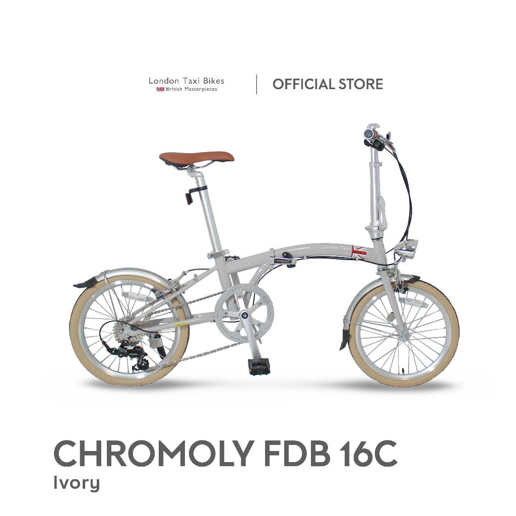 London Taxi CHROMOLY Folding Bike 16 - Ivory / Sepeda Lipat 16 Inch