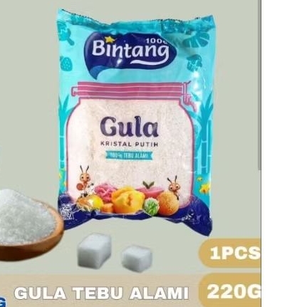 Gula Pasir Putih 100% Tebu Alami 220gr