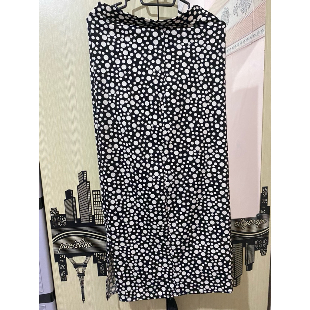 PL rok span polkadot panjang belah samping /rok wanita/rokpanjang wanita