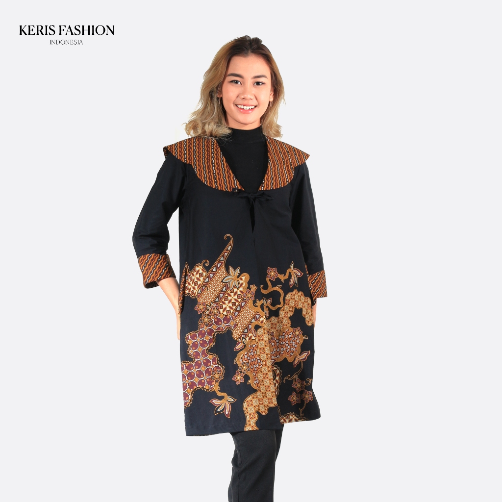 Keris Gallery Outer Batik Wanita Lengan Panjang Motif Sinebar Asri komb Liris Seling Warno