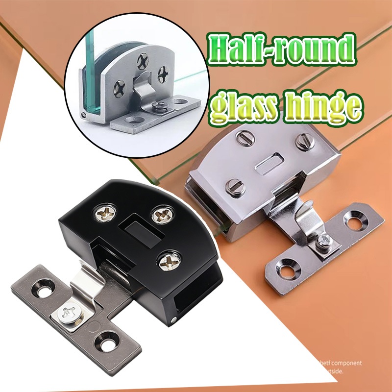 Engsel Kabinet Oval Engsel Jepit Kaca Lemari Engsel Pintu Kaca Tempered Bebas Pukulan