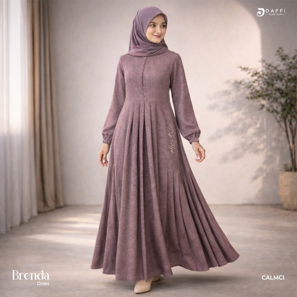 Daffi Hijab Gamis Brenda Dress Series - Gamis Dewasa Linen Narumi