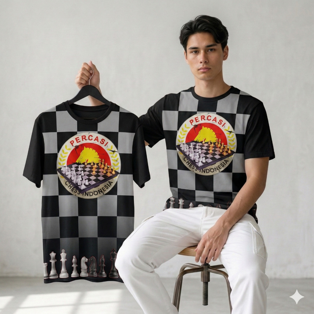 Kaos Distro 3D Fullprint Catur Percasi Indonesia- Distro Kaos Fullprint